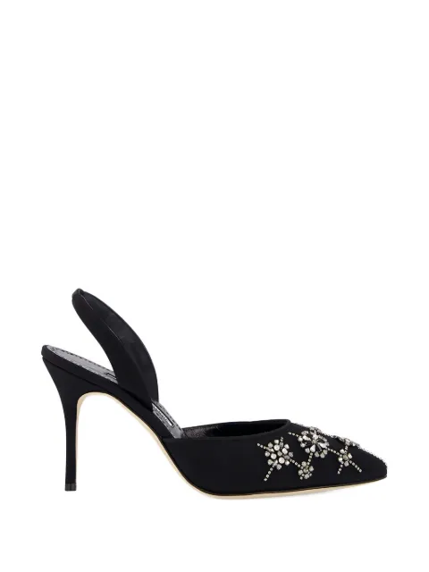 Manolo Blahnik crystal-embellished stiletto pumps Black 4252060