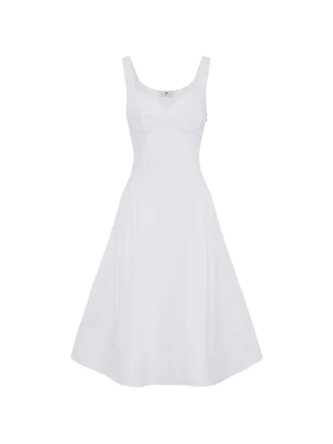 Elisabetta Franchi cotton gathered midi dress White AB89361E2