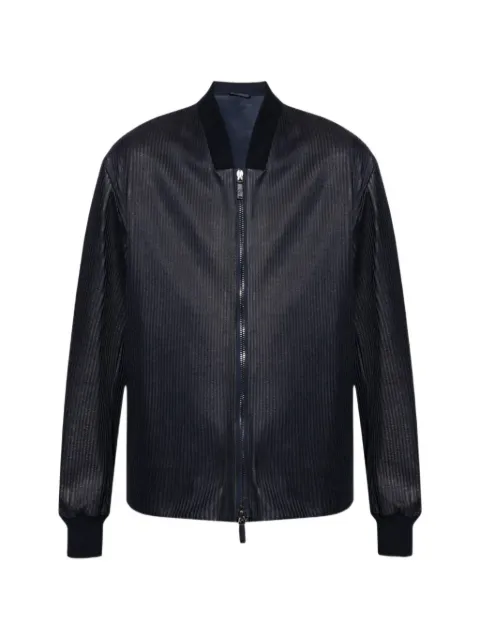 Giorgio Armani zip ribbed jacket Blue E3SR02FSP61