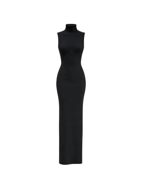 Nensi Dojaka Gwyneth turtleneck maxi dress Black NDSS25KT082