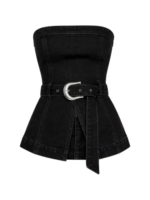 Reformation Collins belted denim top Black 1316500NOY
