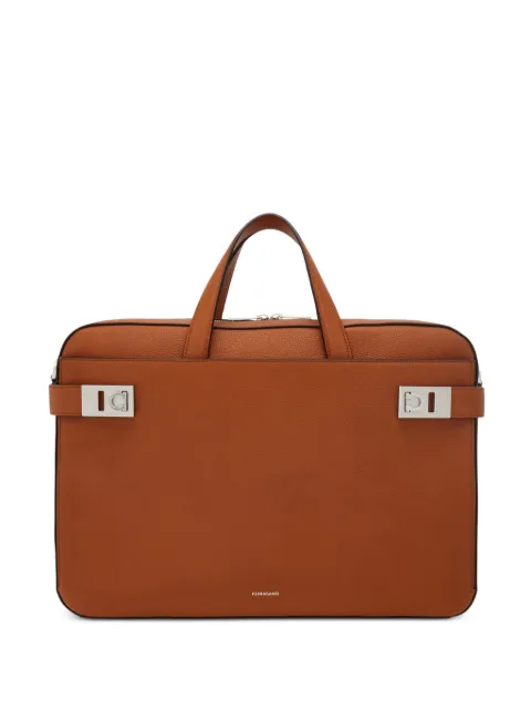 Ferragamo gancini buckles briefcase Brown 789730