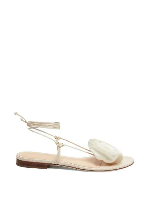 Magda Butrym flower-detail sandals Neutrals 520523SOLECALFLEATHER100FLOWERSATIN100SILK