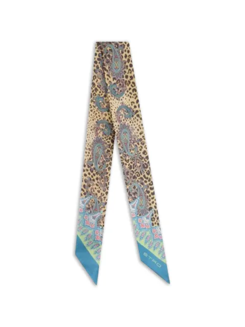 ETRO paisley animal-motif scarf Neutrals WATA0016AKE30