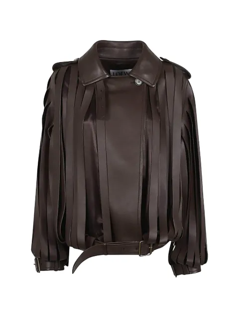 LOEWE layered double-breasted jacket Brown S540Y34L653100