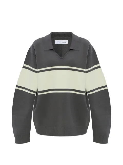 SAMSOE SAMSOE Saanne striped collared sweatshirt Grey F26100157