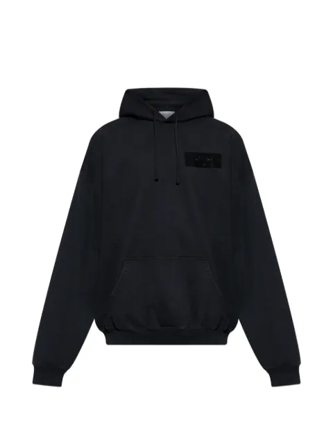 VETEMENTS long-sleeve logo-patch hoodie Black ME76HD147B