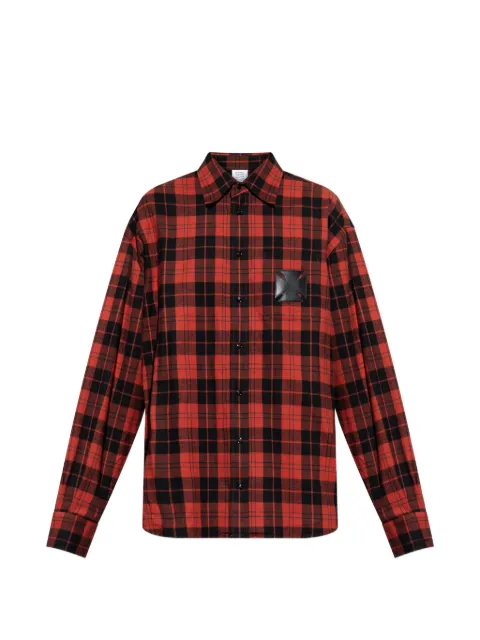 VETEMENTS S-Simply-Check-Hgbt checked patch shirt Red ME76FS056BR