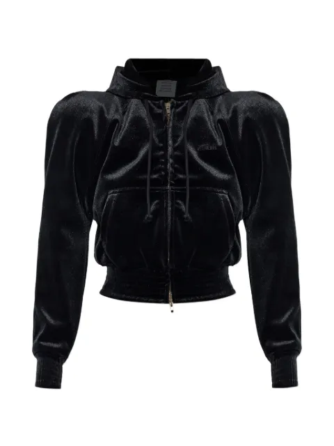 VETEMENTS long-sleeve hooded sweatshirt Black WE76ZU419B2