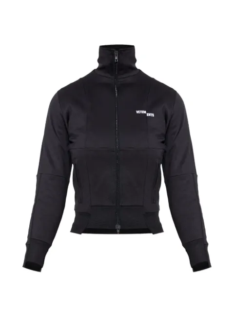 VETEMENTS logo-detail zip-fastening sweatshirt Black WE76GJ337B