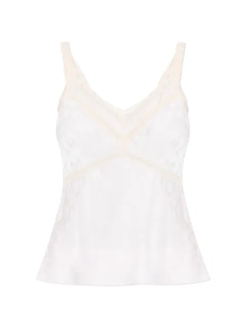 LoveShackFancy ‘Lirena lace trim floral blouse Neutrals T14502919