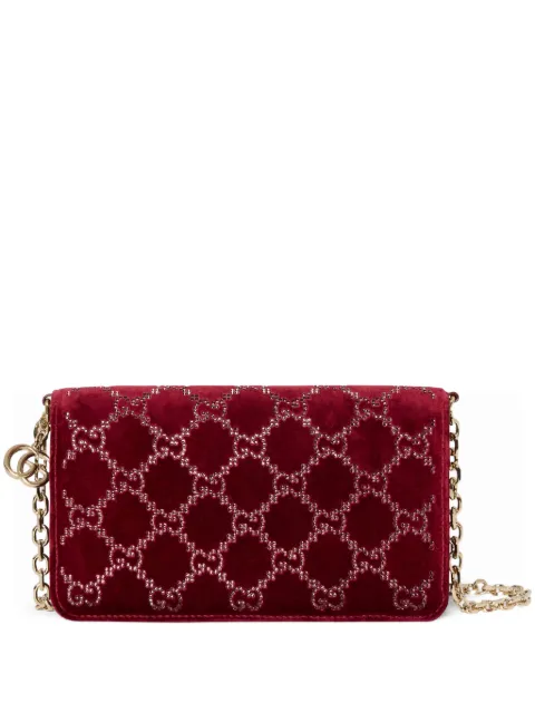 Gucci GG crystals wallet on chain Red 853574FAFNT