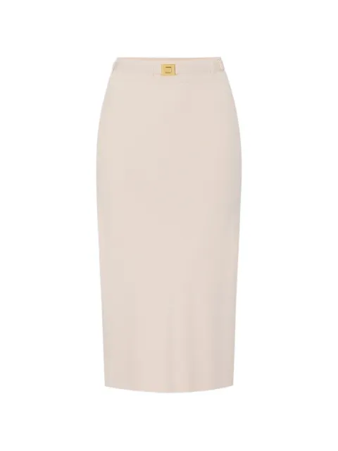 Elisabetta Franchi skirt in knit fabric with shiny viscose bands Neutrals GK27S61E2