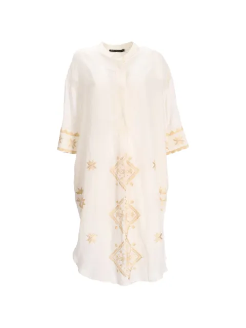 GREEK ARCHAIC KORI embroidered-details dress White S25K530412