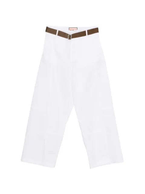 Plan C belt trousers White PNCAG02LY0TC12500W01