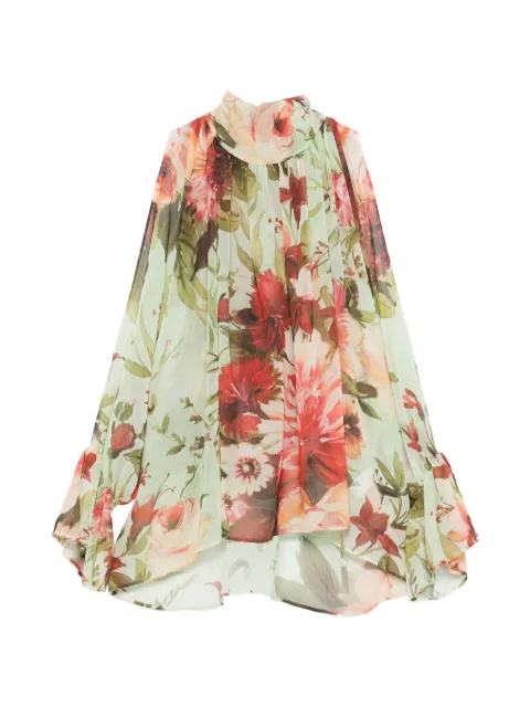 CHIARA BONI La Petite Robe floral ruffled shirt Green CMSLAWAGGST