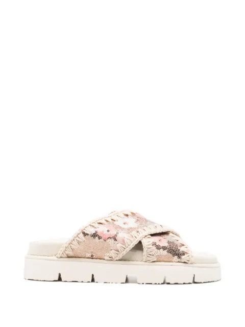 Mou sequin-embellished sandals Neutrals 461017GSSNUD