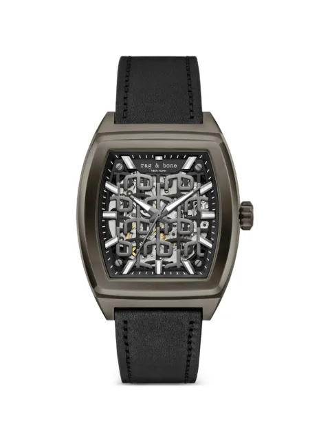 rag & bone Skeleton Tonneau 41mm watch Black RBG250044