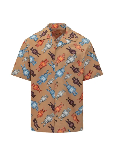 MCM Rabot rabbit-print camp-collar shirt Neutrals MHHGSMM02