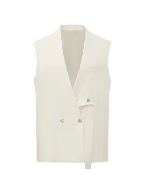 BOSS double-breasted sleeveless waistcoat Neutrals 50558293