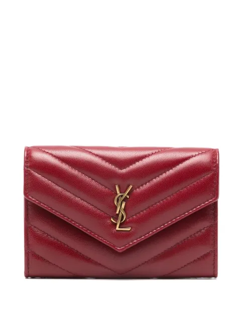 Saint Laurent chevron logo wallet Red 863726AAEAX