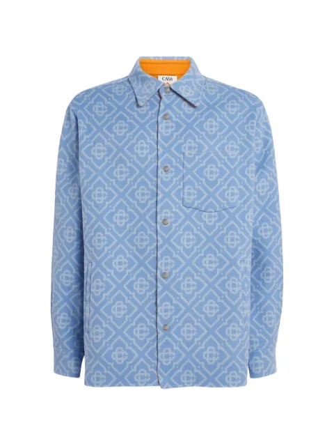 Casablanca monogram-pattern shirt Blue MSP26JK43401
