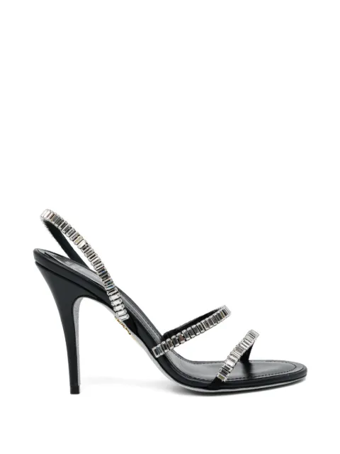 René Caovilla 100mm crystal-embellished sandals Black C12792100RN01V065
