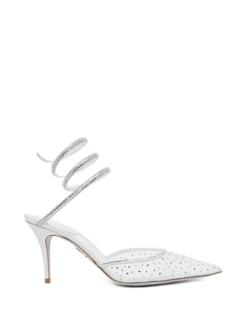 René Caovilla 80mm crystal-embellished pumps White C12837080TN01V155