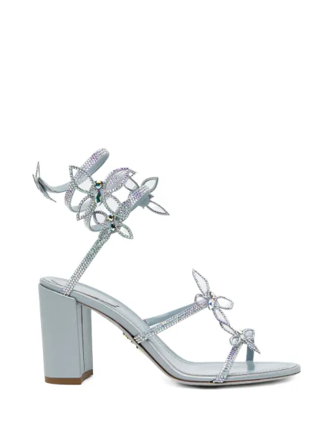 René Caovilla 80mm crystal-embellished floral sandals Grey C12841080RN01Y417