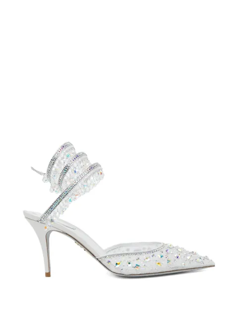 René Caovilla 80mm crystal-embellished pumps White C12856080PN01X853