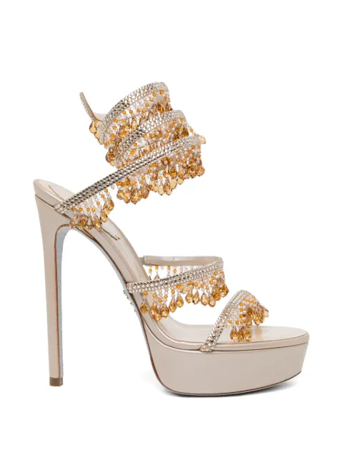 René Caovilla 130mm crystal-embellished sandals Neutrals C12692130RN01Y387