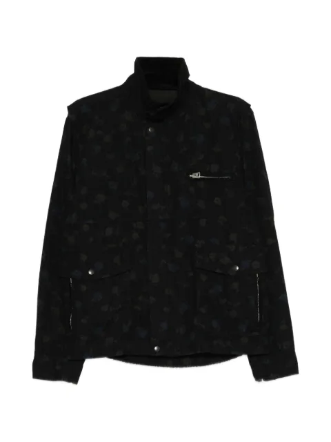 sacai floral-print high-neck jacket Black 2603976M