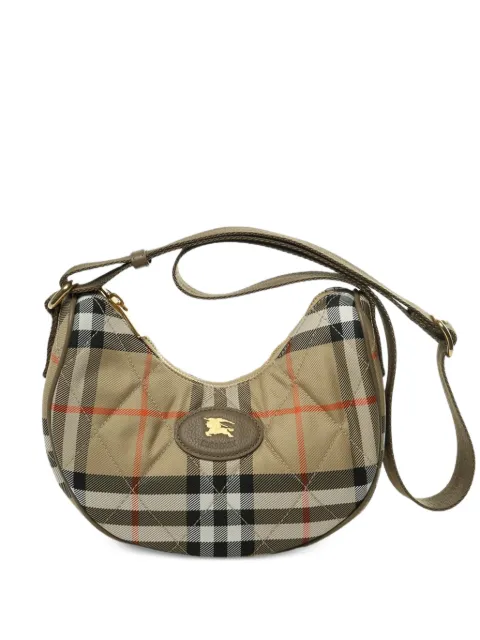 Burberry Horseshoe quilted check crossbody bag Neutrals 8122136