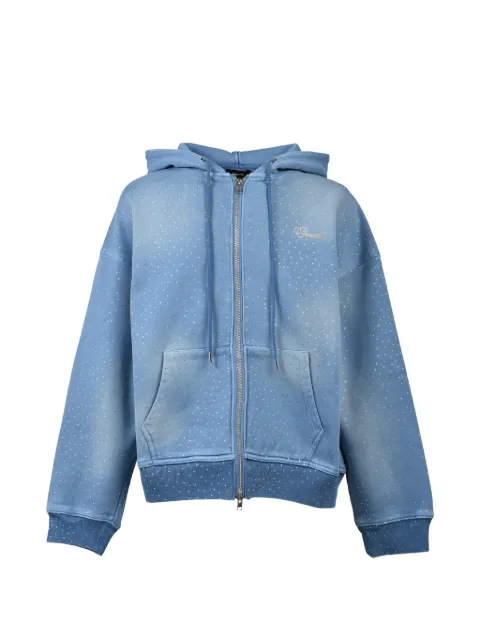 BREATH zip embellished hoodie Blue BR25AWC5013