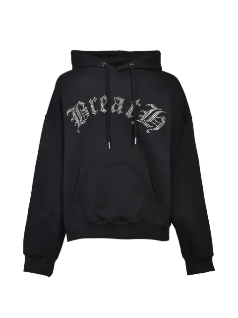 BREATH embellished hooded hoodie Black BR25AWC5014