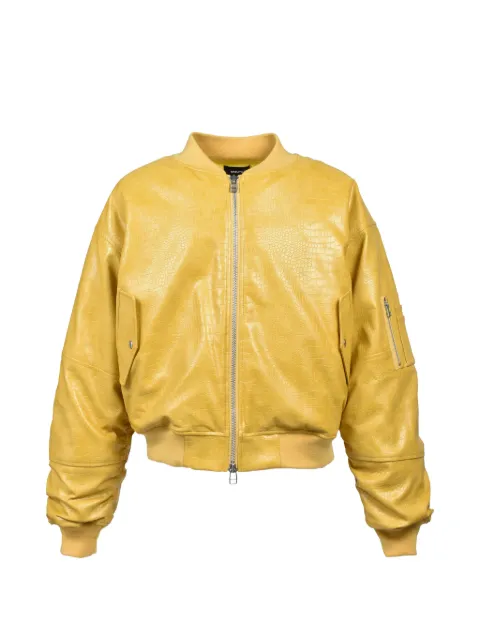 BREATH zip-up croc-effect bomber jacket Yellow BR25AWO0101MUS