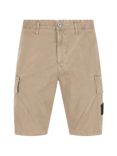 Stone Island L100018 organic cotton stretch broken twill 'old' effect shorts Neutrals L1S15L100018S0004