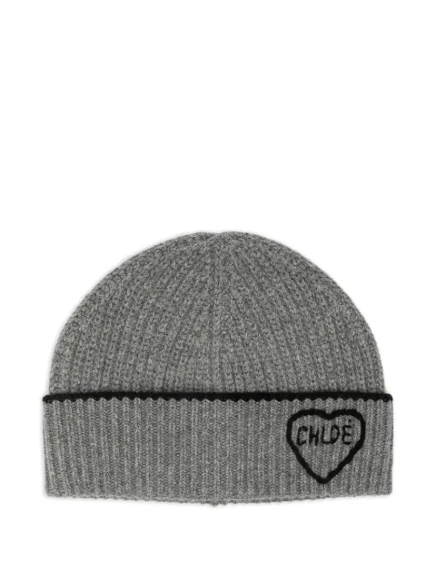 Chloé Encoeur beanie hat Grey CH26SKB0WCS