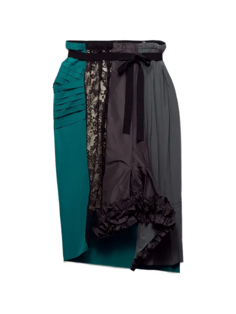 Prada patchwork midi skirt Green P147IGSOOO19QW