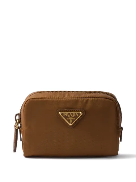 Prada triangle-logo micro make up bag Brown 1ND339R067