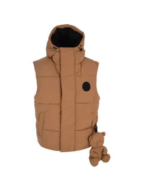 BARROW hooded puffer gilet Neutrals F5BWUAPF015