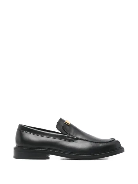 Moschino logo leather loafers Black MB10373C0OGA0000