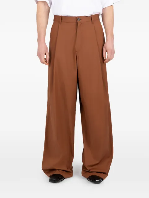 Société Anonyme pleated wide trousers Brown STANDREWSA18U98CN100