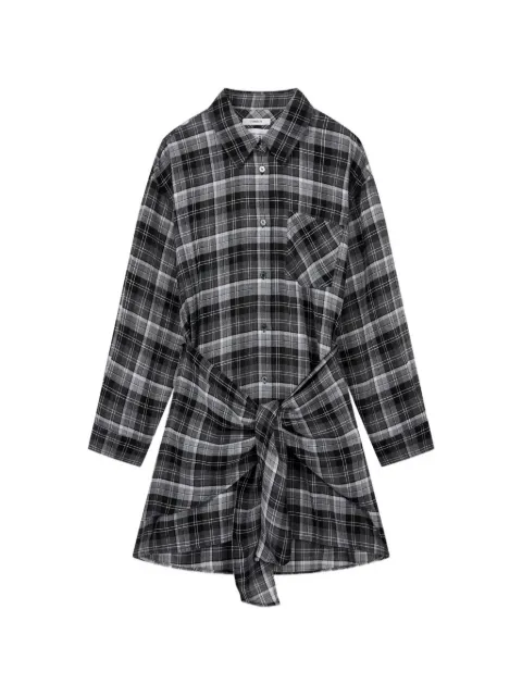 TOMBOY wrap-design checked shirt Grey 9106121108