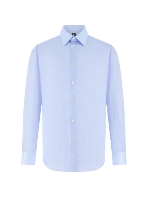 Boggi Milano spread-collar twill shirt Blue BO26P060801