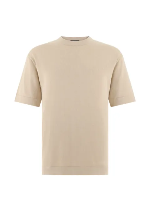 Boggi Milano pima cotton knitted T-shirt Neutrals BO26P073302