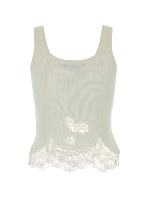 Ermanno Scervino lace tank top White D485L307APEKM