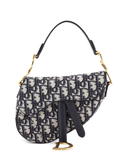 Christian Dior Pre-Owned Saddle Handbag Oblique Canvas Mini shoulder bag Blue 00TW87RT9TUBEL42