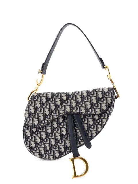 Christian Dior Pre-Owned Saddle Handbag Oblique Canvas Medium shoulder bag Blue AQW248V3S889O2QP