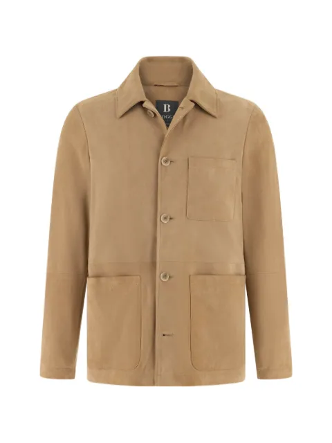 Boggi Milano shirt-collar leather jacket Neutrals BO26P068701